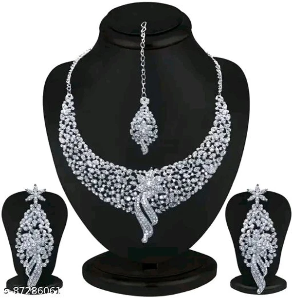 Silver Plated Jewellery Set White Austrian Diamond