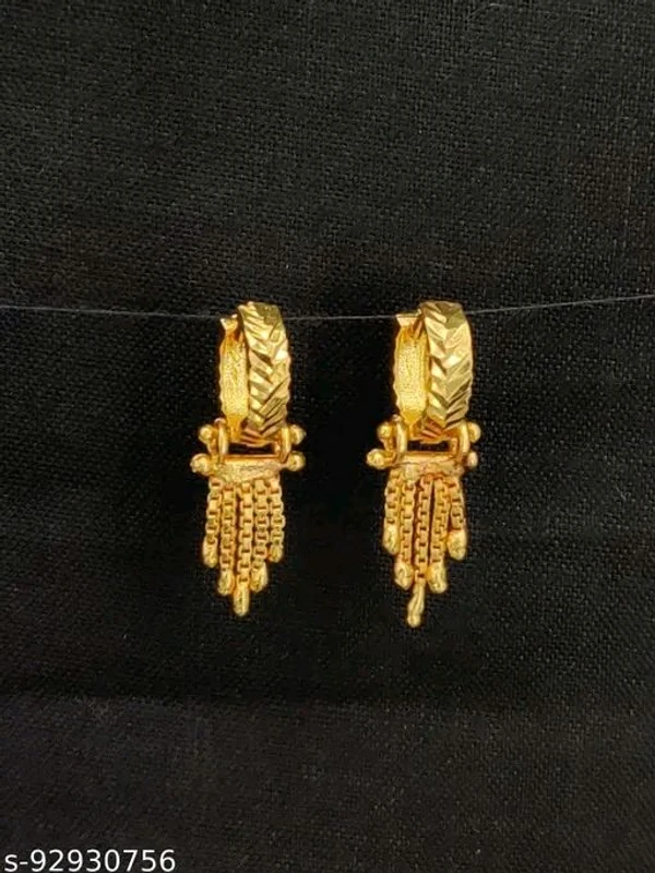 Gold Plated Amrecian Diamond Fancy Jumki Bali Earrings