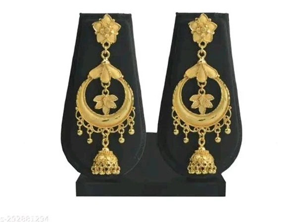 Sanvi 1 gram Gold Plated Designer Earrings | Hand Made Ear Jhumka (Pack of 1)