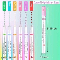 Linear Color Pen Highlighter Pen Set Line Markers Colors For Adults&Kids|Roller Line Marker School Stationery Kit|Pen Roller Type 6 Design & 6 Colors Pack of 6. - Multicolor, Free Size