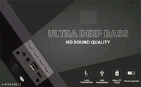 Best Quality Latest Soundbar Wireless Speaker with Extra Bass & Hi-fi Stereo Sound Quality | Upto 6H Playtime Non-Stop Music | Fast Charging with Mobile Stand & Multi-Connect Easy to Carry with 2400 mAH battery - Free Size
