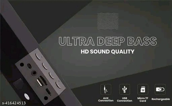Best Quality Latest Soundbar Wireless Speaker with Extra Bass & Hi-fi Stereo Sound Quality | Upto 6H Playtime Non-Stop Music | Fast Charging with Mobile Stand & Multi-Connect Easy to Carry with 2400 mAH battery - Free Size