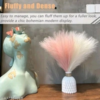 3 Piece Artificial Faux Pampas Grass For Home Decor, Gifting, Wedding Decoration, Marriage Decoration, Festival Decoration, Office, Bedroom, Balcony, Living Room, Gift, Table Decoration, Showpiece Plants, Art and Craft DIY ( Without Vase Pot )( White - 2, Light Pink - 1, Height 41 cm ) - Free Size