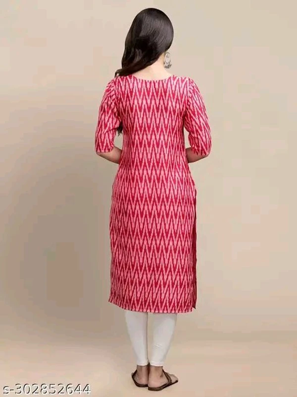 Zig-Zag Printed Kurti For Women - Pink, S