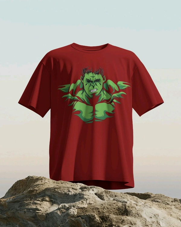 Hulk Men's Round Maroon T-shirt