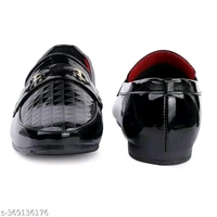 PARTY WEAR PETENT CASUAL SHOES FOR MEN - Black, IND-6