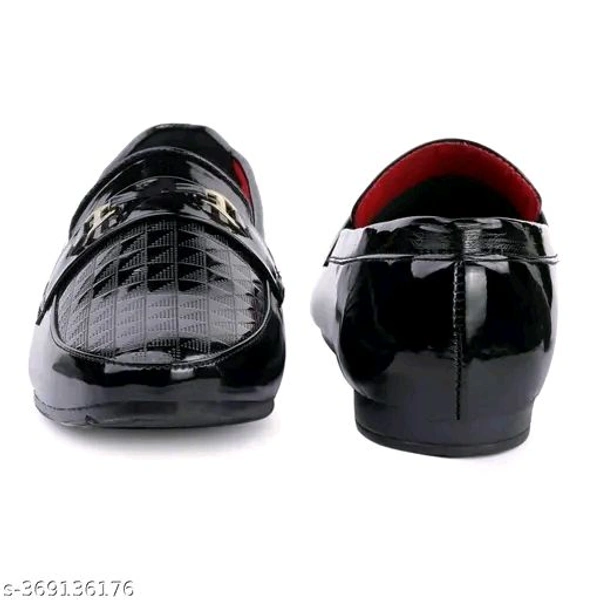 PARTY WEAR PETENT CASUAL SHOES FOR MEN - Black, IND-6