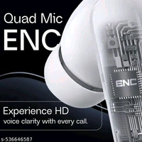 Buds Pro Round TWS with Environmental Noise Cancellation/ENC, 10mm Copper Driver, Low Lag, Matte Finish Design, IPX5 Dust Resistance, Smart Touch & Upto 40 Hrs Playtime Bluetooth Headset (Black, True Wireless) - White, Free Size