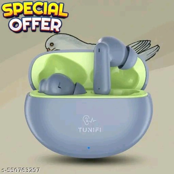 Tunifi Buds 3 – Truly Wireless Bluetooth Earbuds with 40Hrs Playtime, ENC, 10mm Drivers, Deep Bass, Low Latency, Smart Touch Controls, Type-C, IPX5 (Multi colour)