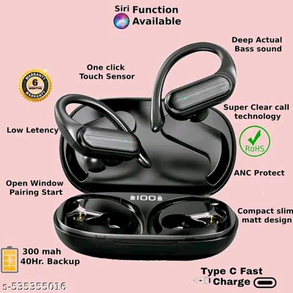 A520 Trendy ANC Gaming Earbuds – 50H Battery | Deep Bass | Gaming Chipset | Vibration Alerts | Type-C Fast Charging | Water/Dust Proof (Black, TWS)