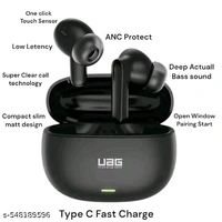 UAG hty6 ANC Gaming Earbuds – 50H Battery | Deep Bass | Gaming Chipset | Vibration Alerts | Type-C Fast Charging | Water & Dust Proof (Black, TWS) - Black, Free Size
