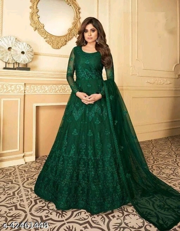 Gown - maroon,green,pink,grey,black,white,orange