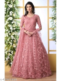 Gown - maroon,green,pink,grey,black,white,orange