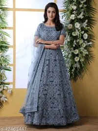 Gown - maroon,green,pink,grey,black,white,orange