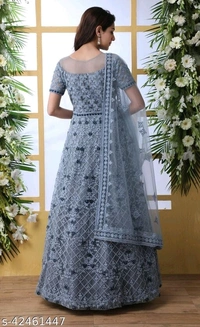 Gown - maroon,green,pink,grey,black,white,orange