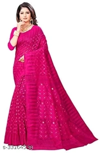 Cotton Saree - multicolour, free size