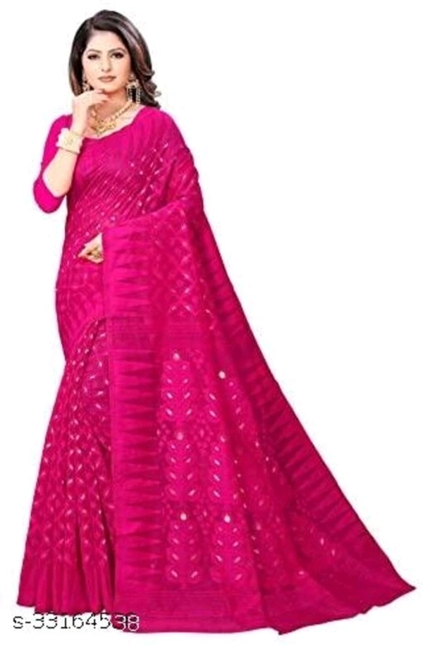 Cotton Saree - multicolour, free size
