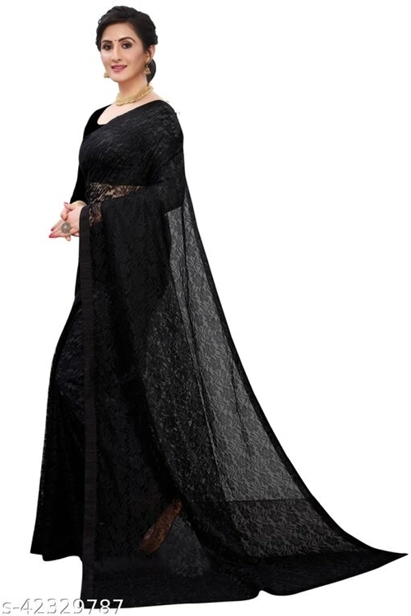 Womens Net Saree - multicolour