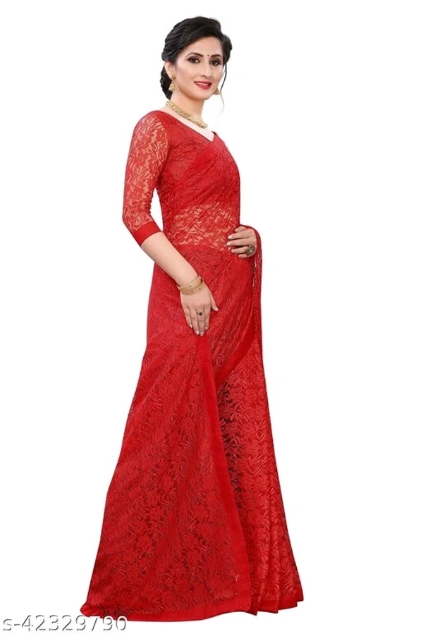 Womens Net Saree - multicolour