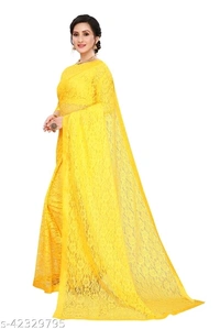Womens Net Saree - multicolour