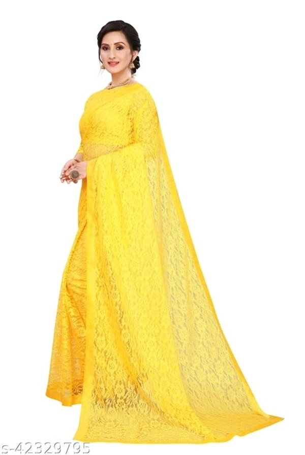Womens Net Saree - multicolour