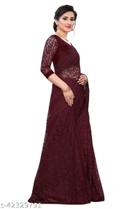Womens Net Saree - multicolour