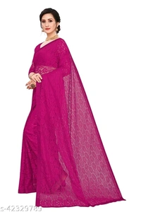 Womens Net Saree - multicolour