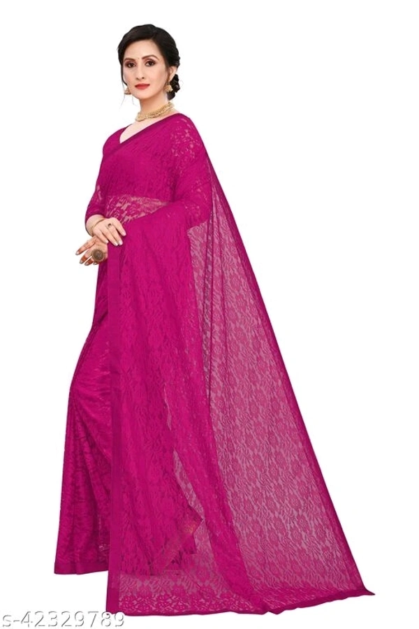 Womens Net Saree - multicolour