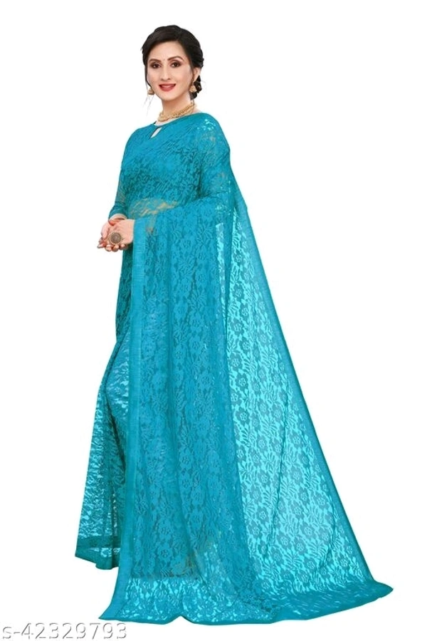 Womens Net Saree - multicolour