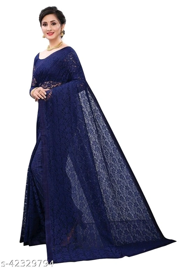 Womens Net Saree - multicolour