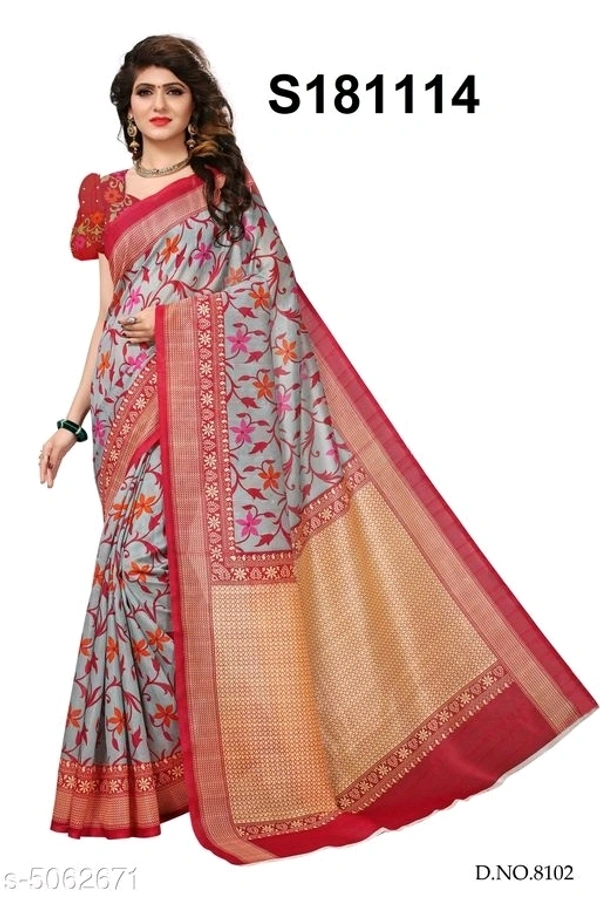 Art Silk Saree - multicolour