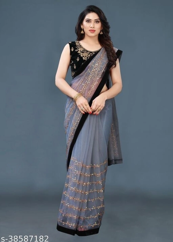 Saree With Beautiful Blouse - multicolour, free size