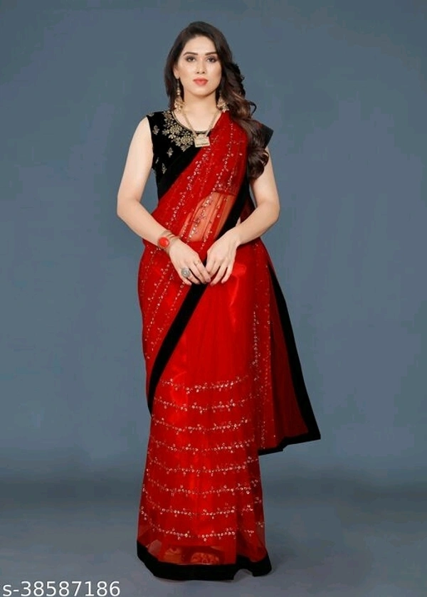 Saree With Beautiful Blouse - multicolour, free size