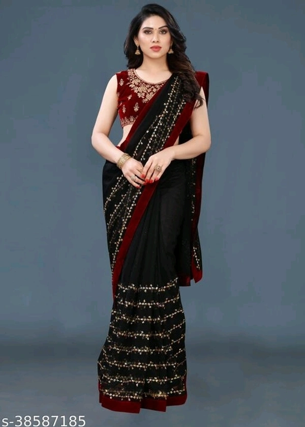 Saree With Beautiful Blouse - multicolour, free size