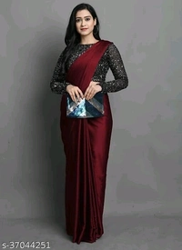 Saree With Blouse - multicolour, free size
