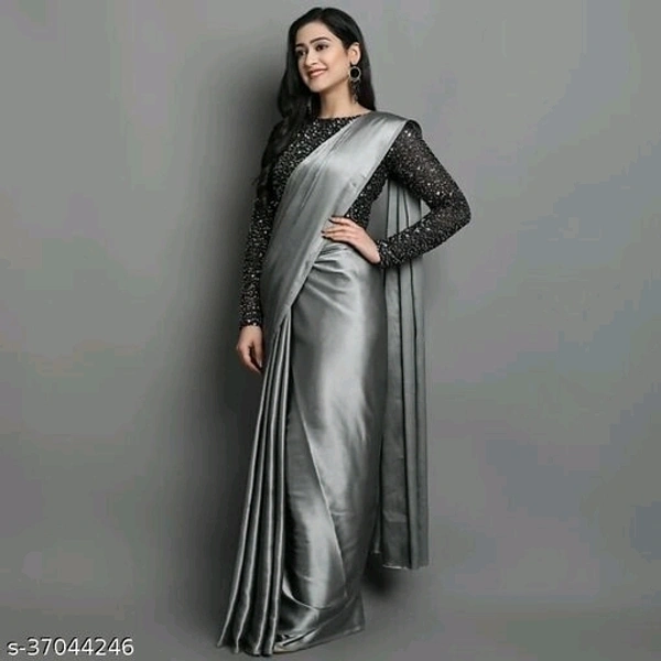 Saree With Blouse - multicolour, free size