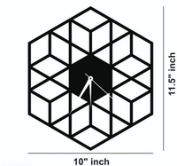 Wooden Wall Clock - MATTE BLACK, FREE SIZE 