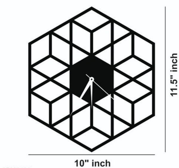 Wooden Wall Clock - MATTE BLACK, FREE SIZE 