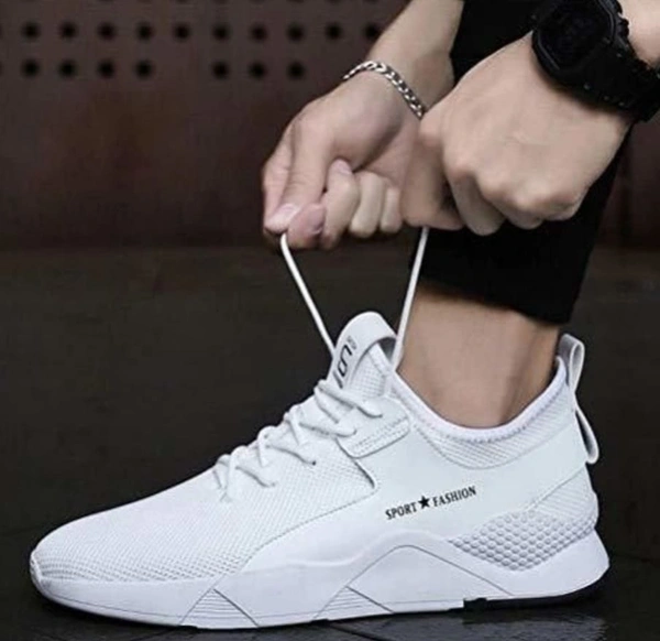 Modern Attractive Stylish White Color Sport Shoe For Men - IND-9