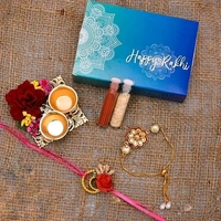 Thread Rakhi Set Rakhi With Roli Chawal - Free Size