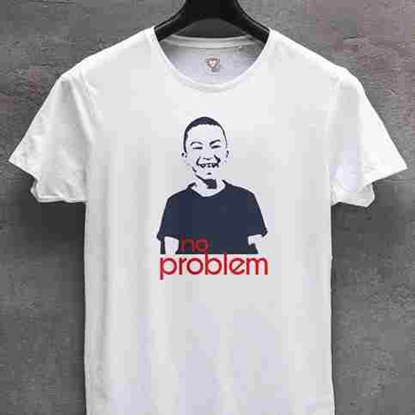 Dry Polo Meme Printed White T Shirt  - Havelock Blue, S, Polyester