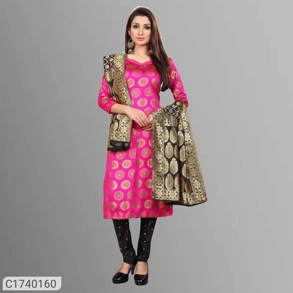 Rangat Premium Banarsi Silk Women Dress Material With Jackward Work - Red Violet