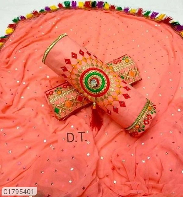 Beautiful Ambrodri Cotton Dress Material Suit  - Wild Watermelon