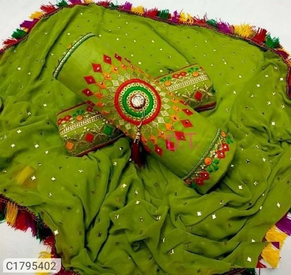 Beautiful Ambrodri Cotton Dress Material Suit  - Green