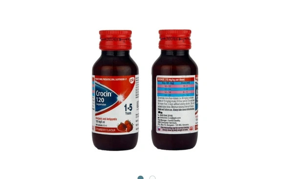 Crocin Sus 120mg  - Paracetamol 120 Sus, Antipyretic