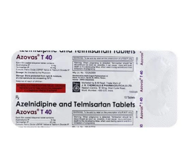 Azivas T 40 Tab 10's - Azelnidipine And Telmisartan, Hyperion