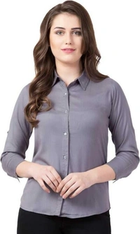  RAYON SHIRT For Woman  - Gray, L