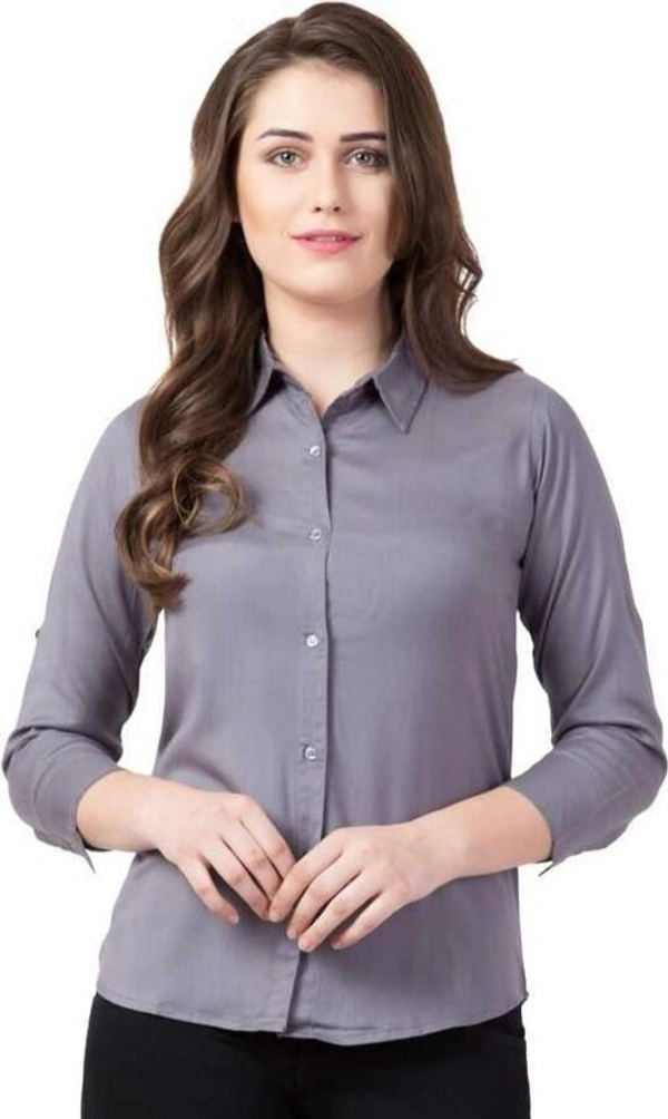  RAYON SHIRT For Woman  - Gray, L