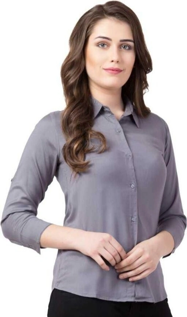  RAYON SHIRT For Woman  - Gray, XXL