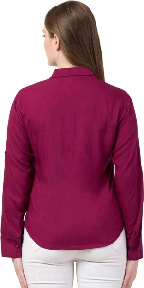  RAYON SHIRT For Woman  - Maroon, M